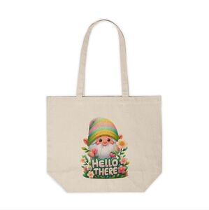 Spring Garden Gnome Custom Canvas Tote Bag